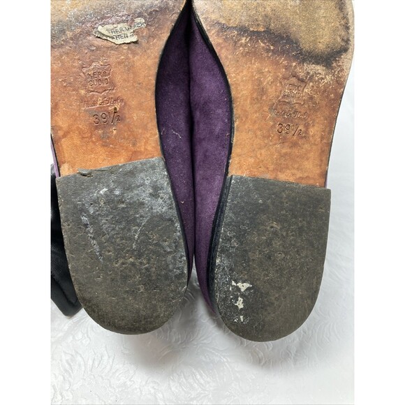 Kenneth Cole ITALY Purple Suede Leather Flats Slip On Loafers Bow EU 39.5 US 8.5 - Picture 10 of 13
